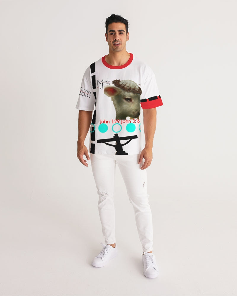 Gospel message the lamb of God by Marvin Jeans and Trinity D Marvin Men's Premium Heavyweight Tee
