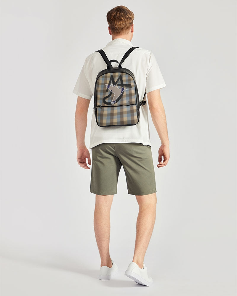 @plaids city Classic Faux Leather Backpack
