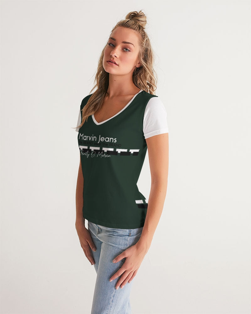Dark green by Marvin Jeans and Trinity D Marvin Women's V-Neck Tee