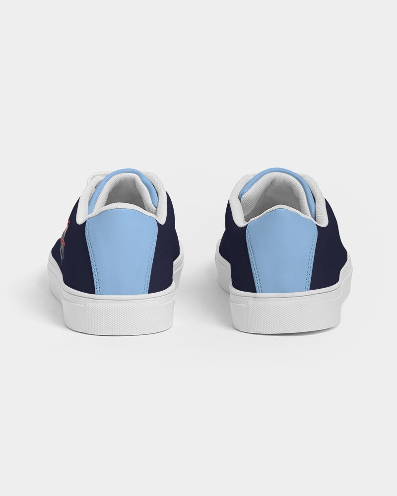 Navy blue baby blue Men's Faux-Leather Sneaker