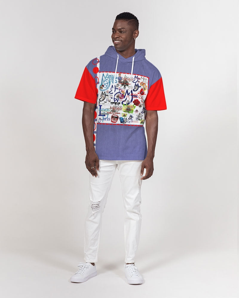 Logo's mix red sleeve by Marvin Jeans and Trinity D Marvin Men's Premium Heavyweight Short Sleeve Hoodie