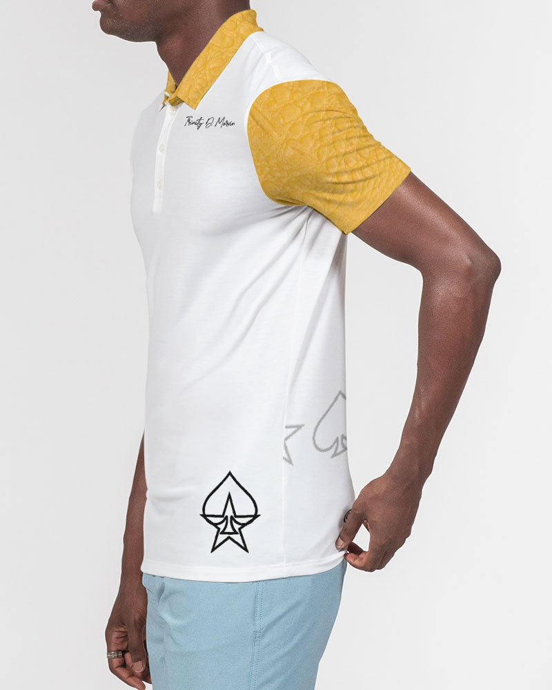 Gator yellow by Trinity D Marvin Men's Slim Fit Short Sleeve Polo