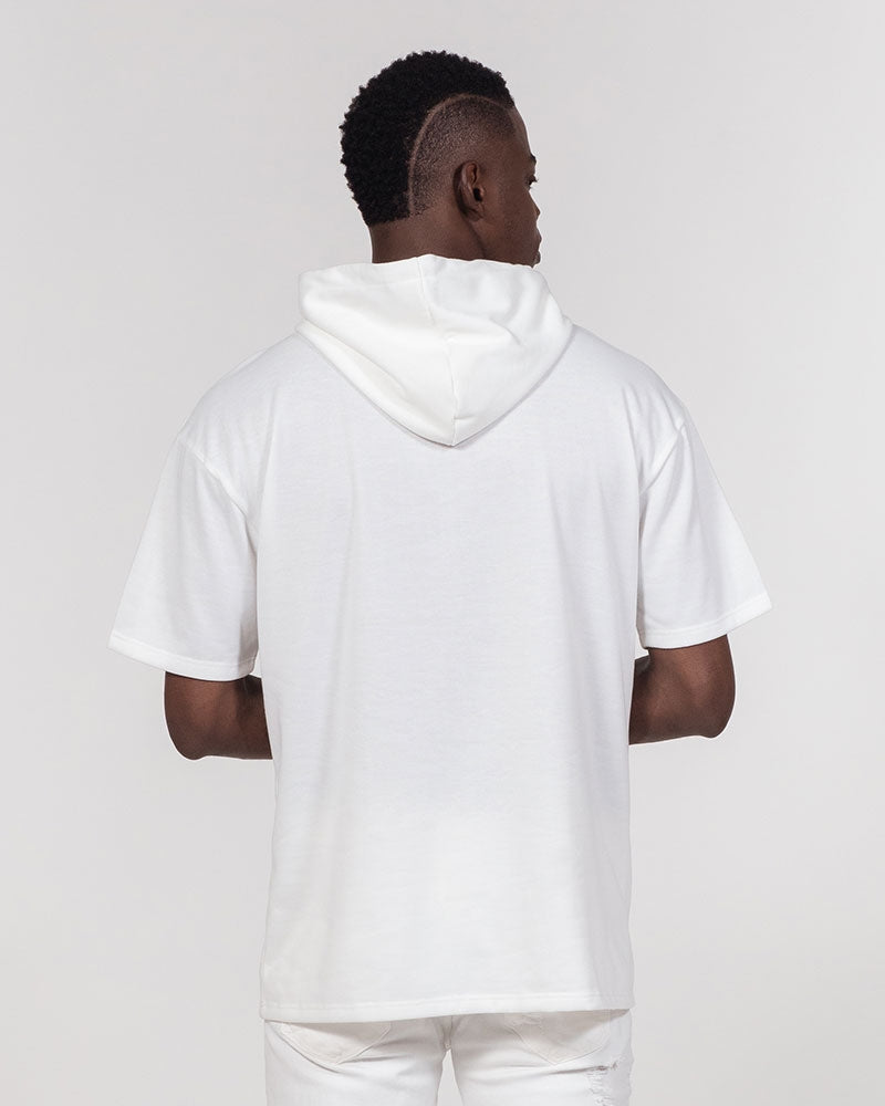 Two logo's all white by Marvin Jeans and Trinity D Marvin Men's Premium Heavyweight Short Sleeve Hoodie
