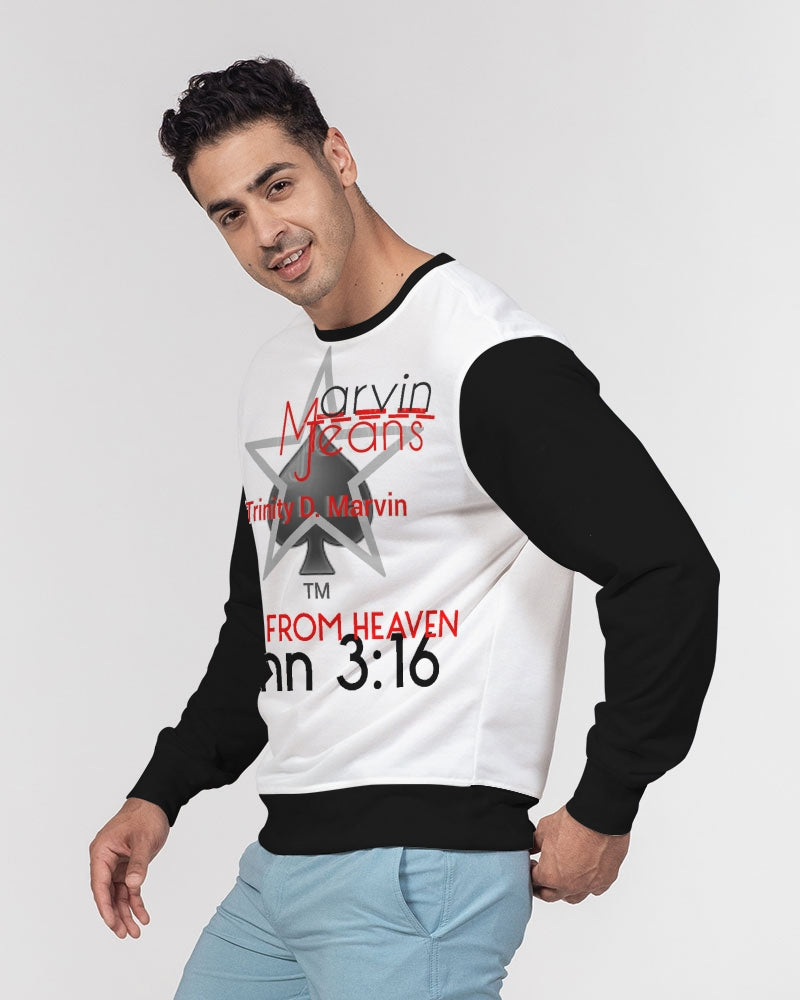 Sent from heaven by Marvin Jeans and Trinity D.Marvin Men's Classic French Terry Crewneck Pullover