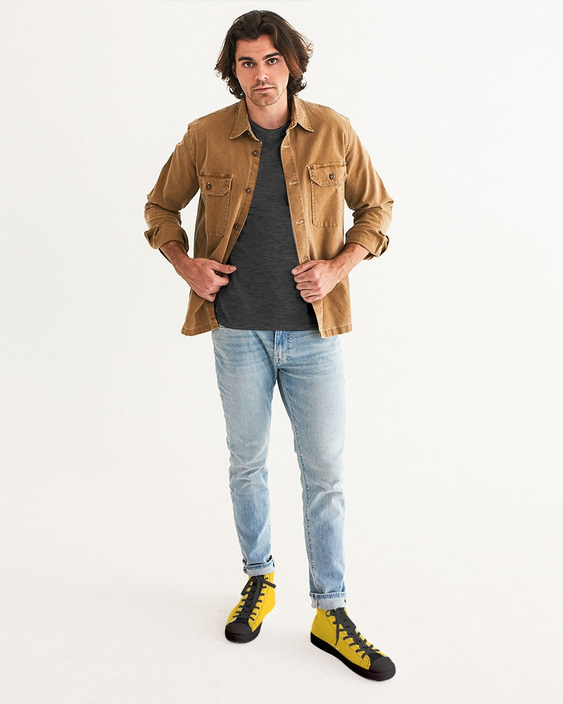 Yellow black BY MARVIN JEANS Men's Hightop Canvas Shoe - Black