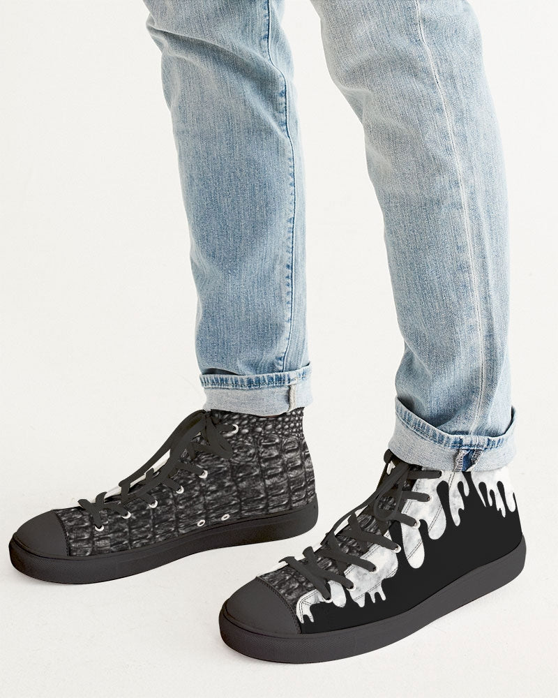 Drip Gator black Men's Hightop Canvas Shoe - Black