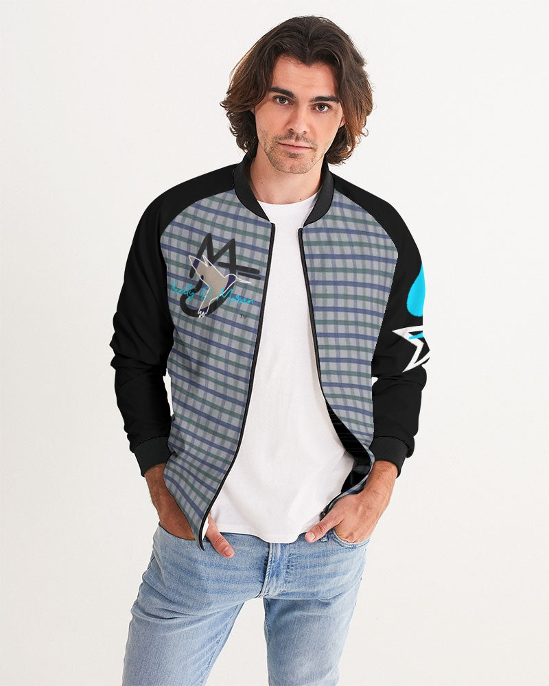 Grid mix by Trinity D. Marvin and Marvin Jeans Men's Bomber Jacket