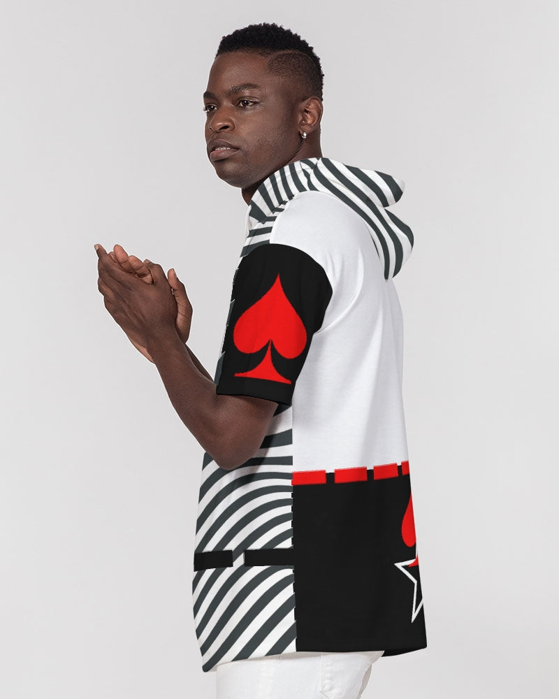 Zebra red by Trinity D. Marvin Men's Premium Heavyweight Short Sleeve Hoodie