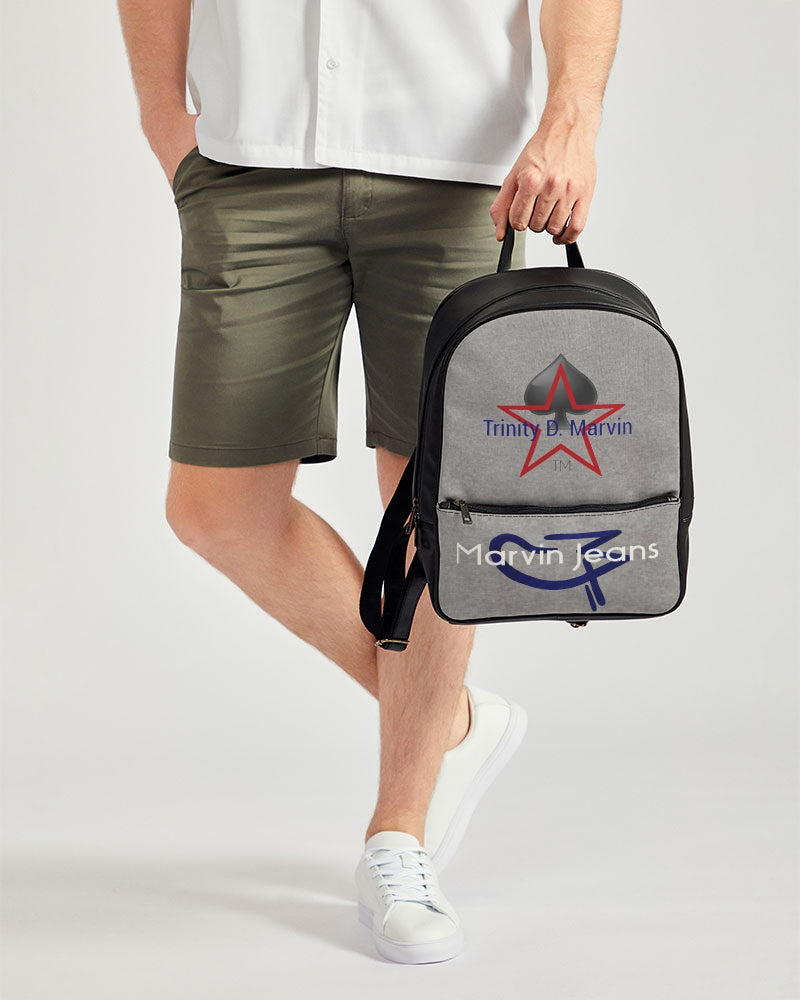 Cool grey Classic Faux Leather Backpack
