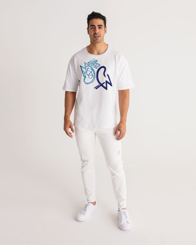 Two logo's all white by Marvin Jeans and Trinity D Marvin Men's Premium Heavyweight Tee