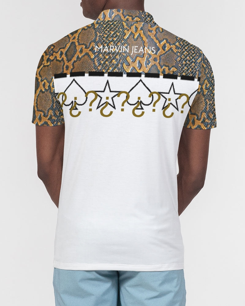 Calf print by Marvin JEANS Men's Slim Fit Short Sleeve Polo