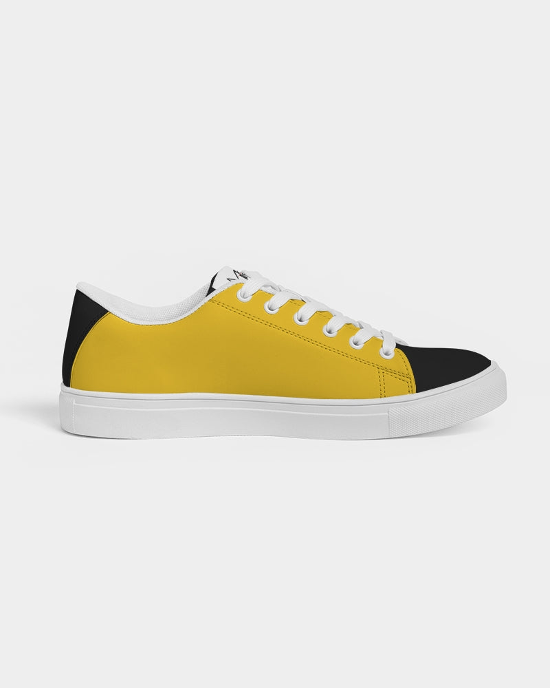 Yellow black Men's Faux-Leather Sneaker