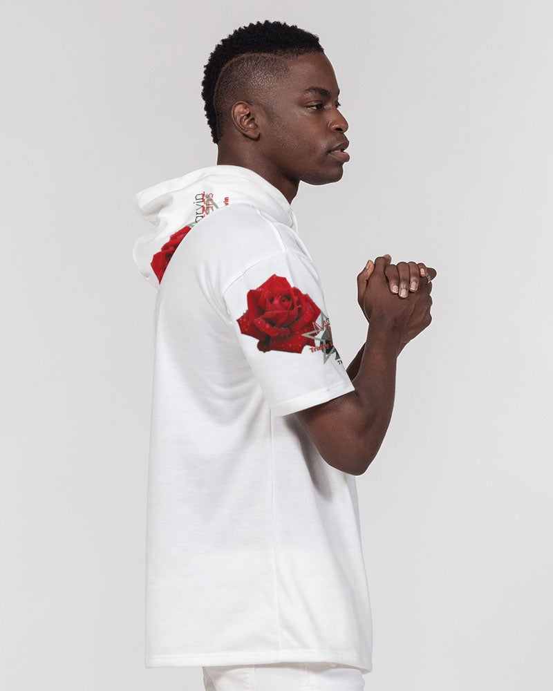 Red rose by Marvin Jeans and Trinity D Marvin Men's Premium Heavyweight Short Sleeve Hoodie