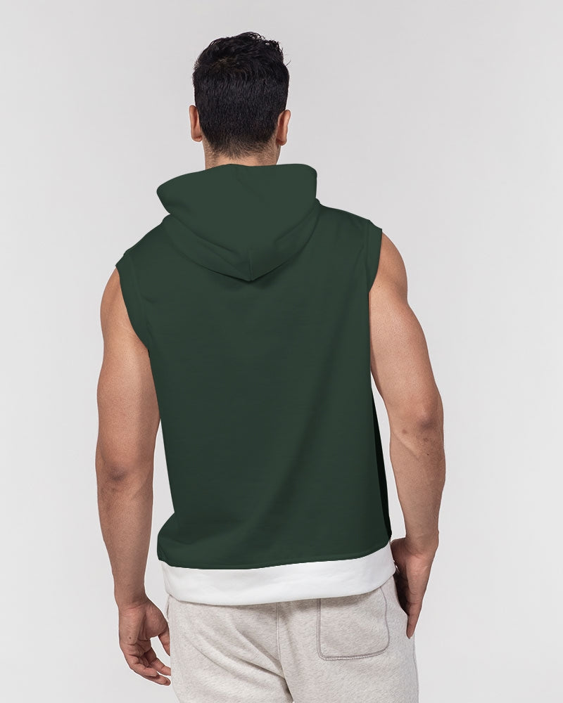Dark green Men's Premium Heavyweight Sleeveless Hoodie