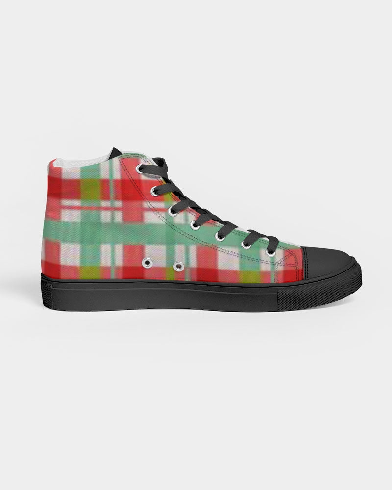 Color grid Men's Hightop Canvas Shoe - Black