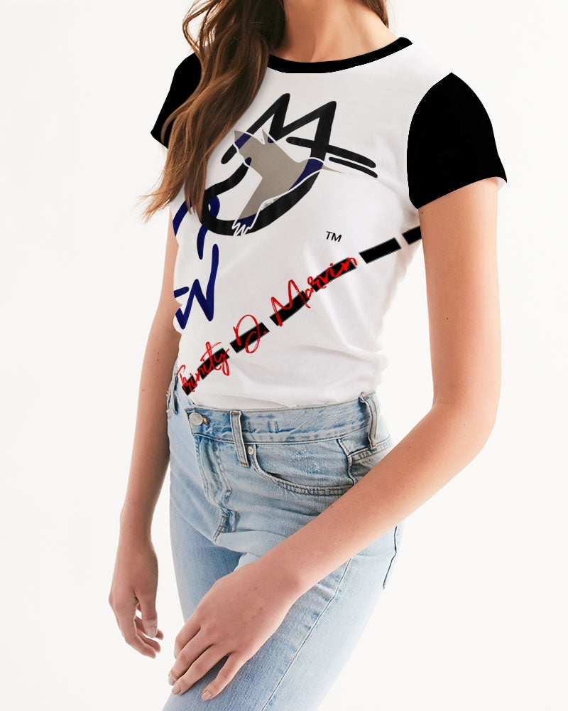 Two logo's by Marvin Jeans and Trinity D Marvin Women's Tee