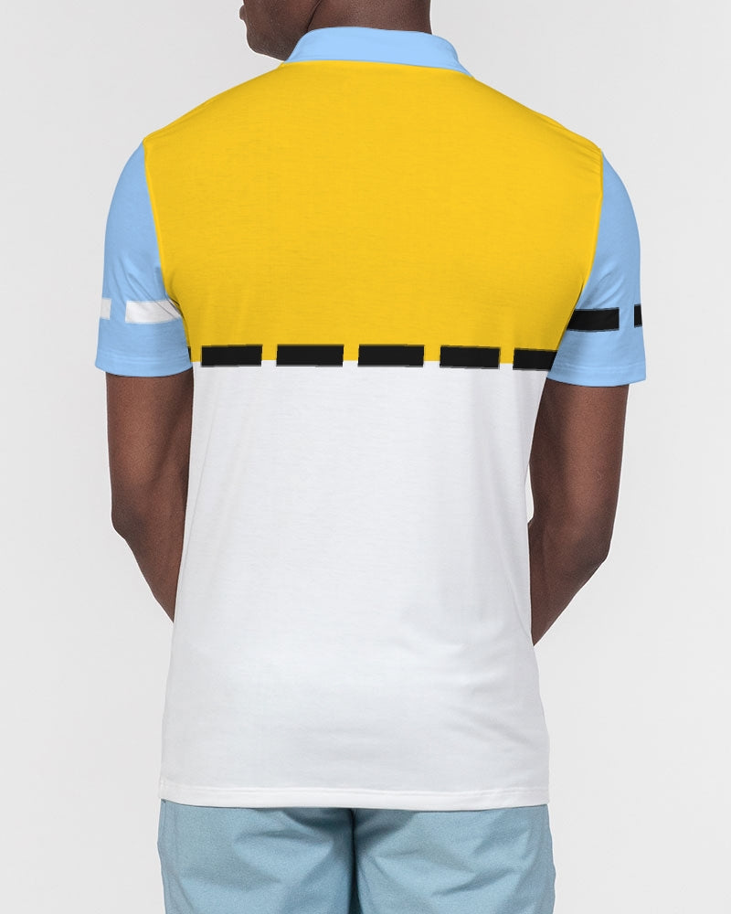 Yellow baby blue BY MARVIN JEANS Men's Slim Fit Short Sleeve Polo