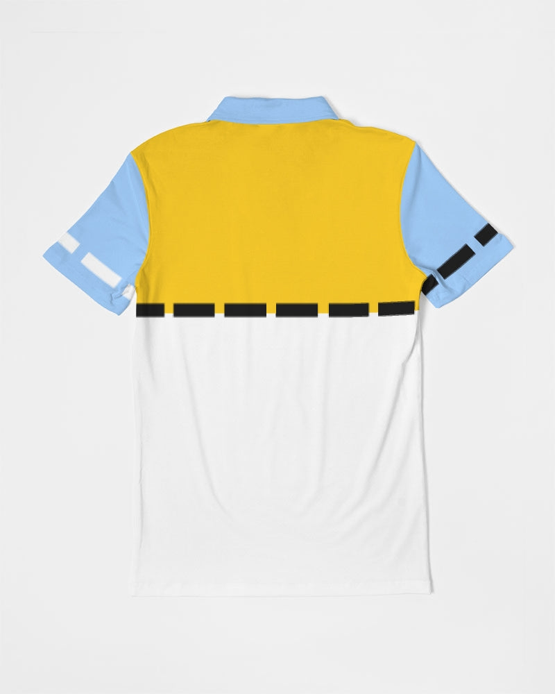 Yellow baby blue BY MARVIN JEANS Men's Slim Fit Short Sleeve Polo