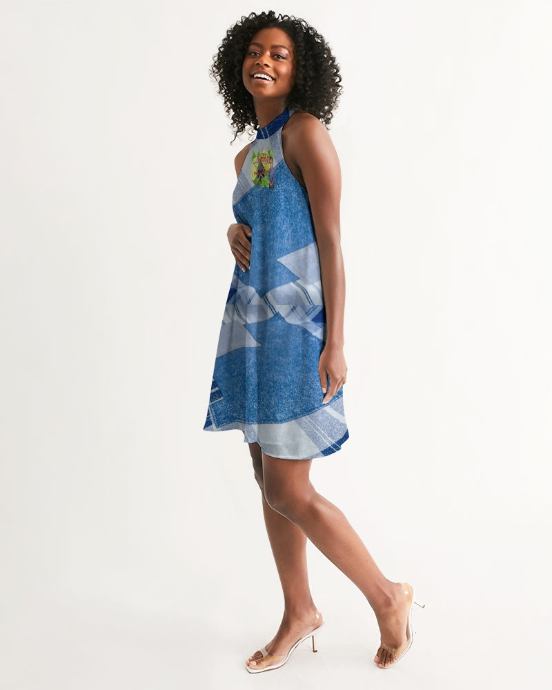Denim Lemon Lime by Marvin Jeans and Trinity D Marvin Women's Halter Dress