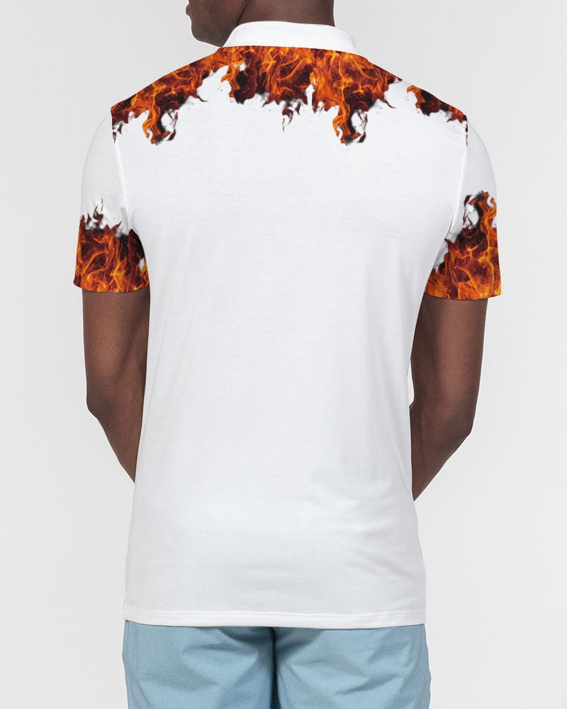 London Paris fire by Marvin Jeans and Trinity D Marvin Men's Slim Fit Short Sleeve Polo
