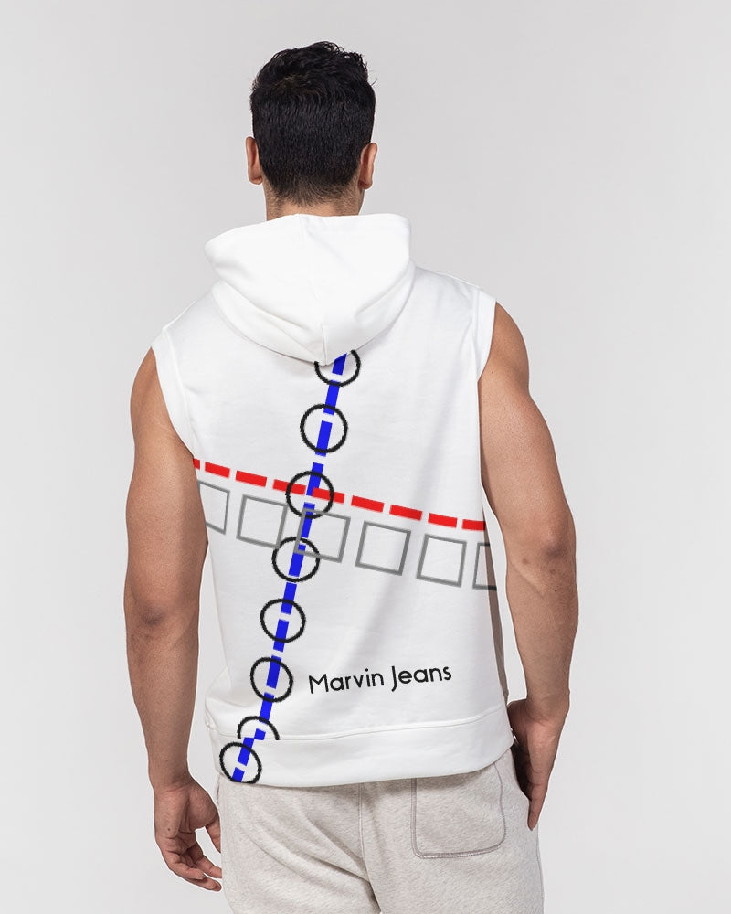 All White New-Legacy by Marvin Jeans and Trinity D. Marvin Men's Premium Heavyweight Sleeveless Hoodie