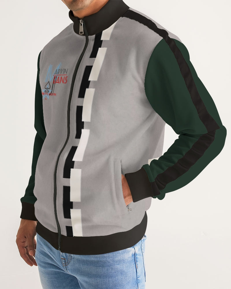 Above greatness light grey Men's Stripe-Sleeve Track Jacket