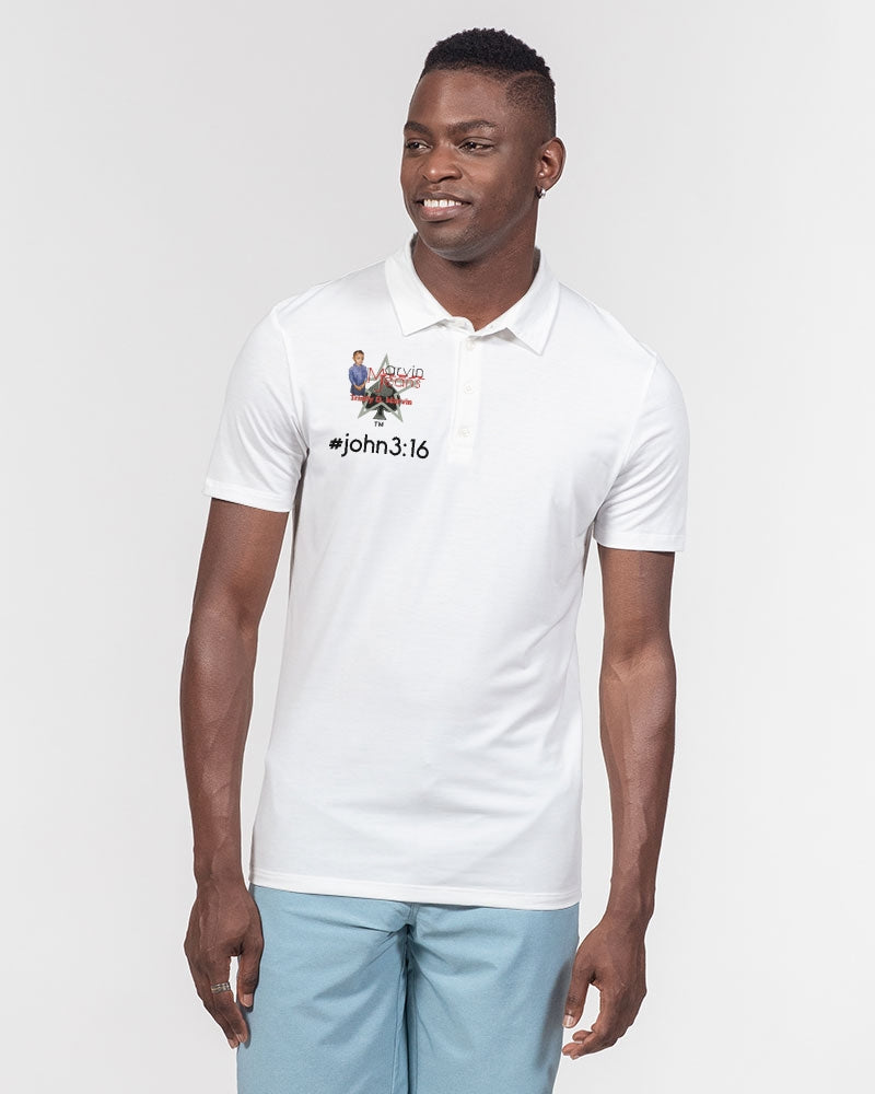 #John 3:16 by Marvin Jeans and Trinity D Marvin Men's Slim Fit Short Sleeve Polo