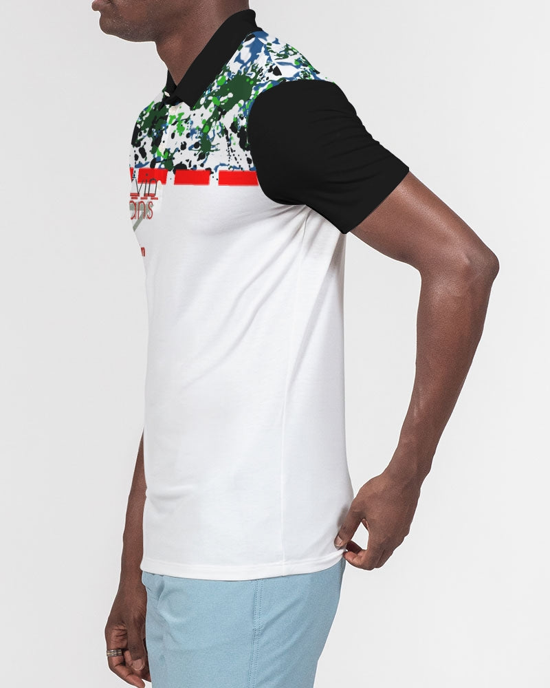 Wild splash by Marvin Jeans and Trinity D Marvin Men's Slim Fit Short Sleeve Polo