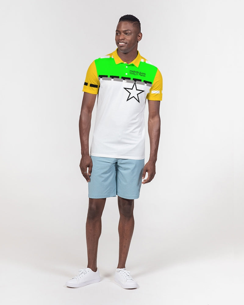 Lemon Lime Green Bay Men's Slim Fit Short Sleeve Polo