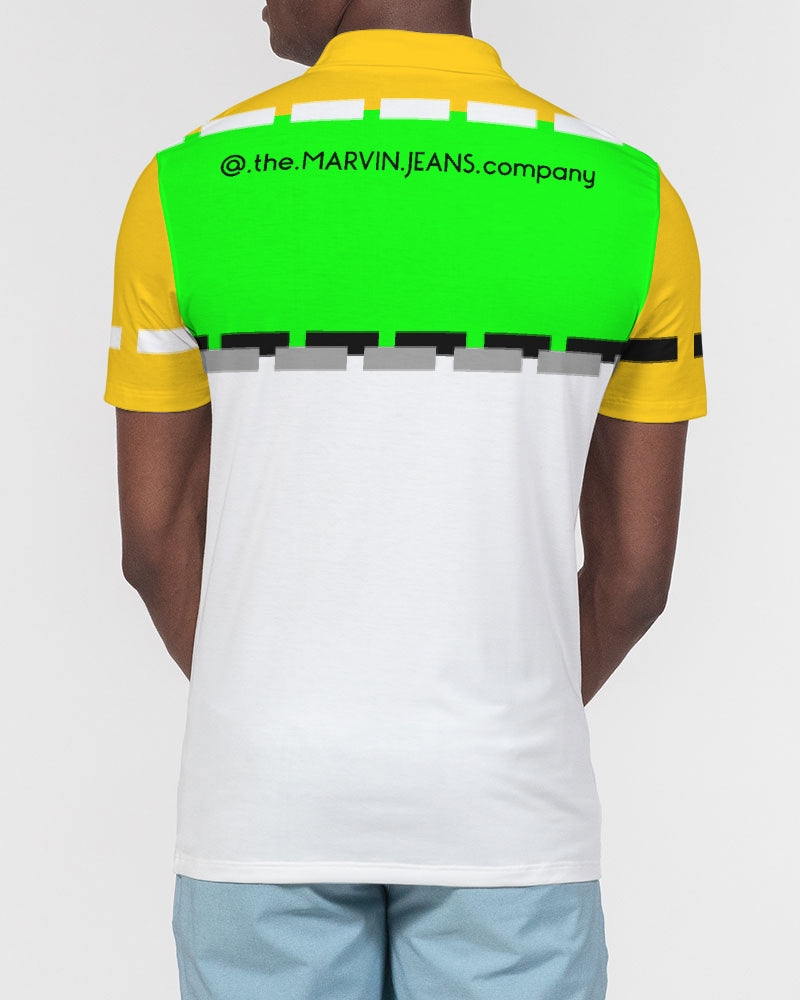 Lemon Lime Green Bay Men's Slim Fit Short Sleeve Polo