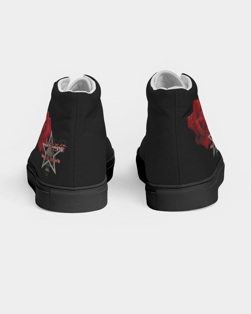 Red rose black by Marvin Jeans and Trinity D Marvin Men's Hightop Canvas Shoe - Black