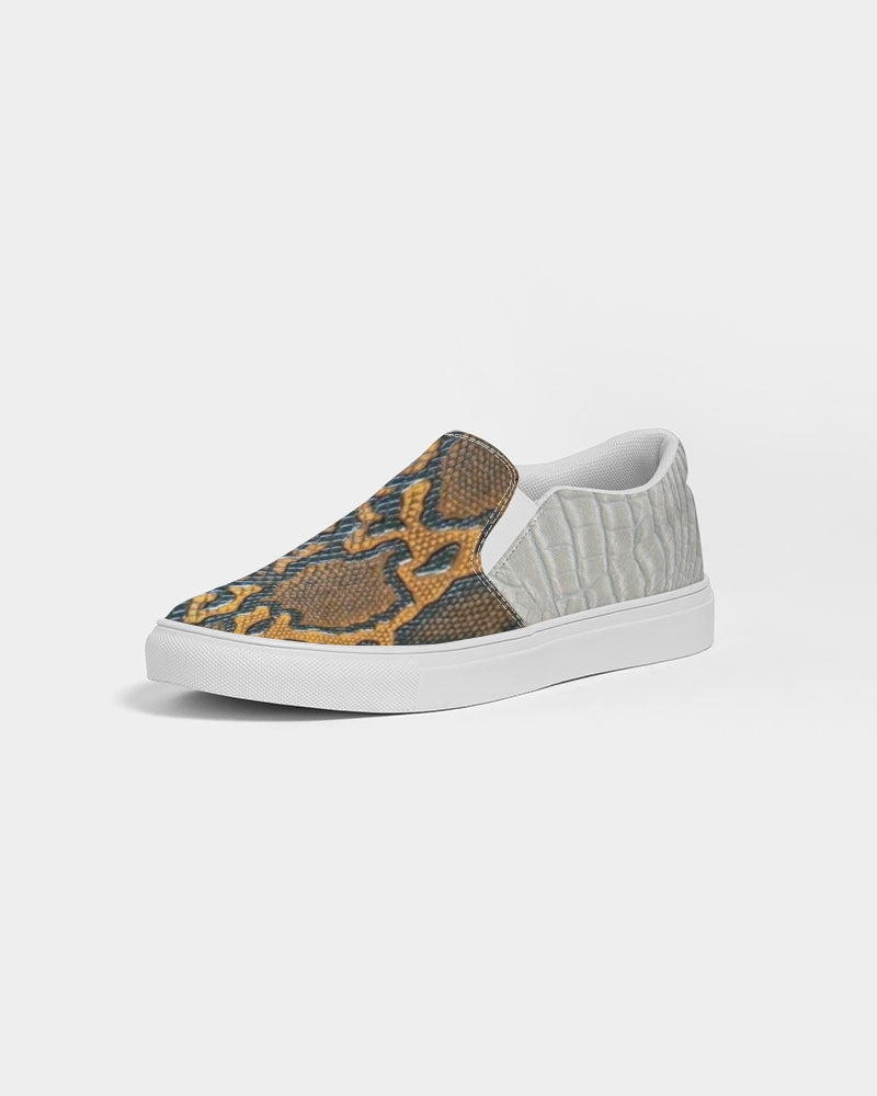 Calf print gator white by Marvin JEANS Men's Slip-On Canvas Shoe