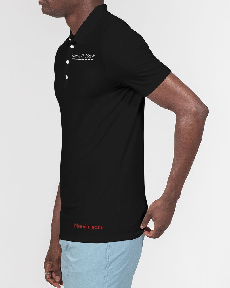 Black Legacy BY MARVIN JEANS Men's Slim Fit Short Sleeve Polo