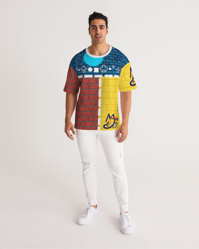 Brick city mix red, yellow ,blue by Marvin Jeans and Trinity D Marvin Men's Premium Heavyweight Tee