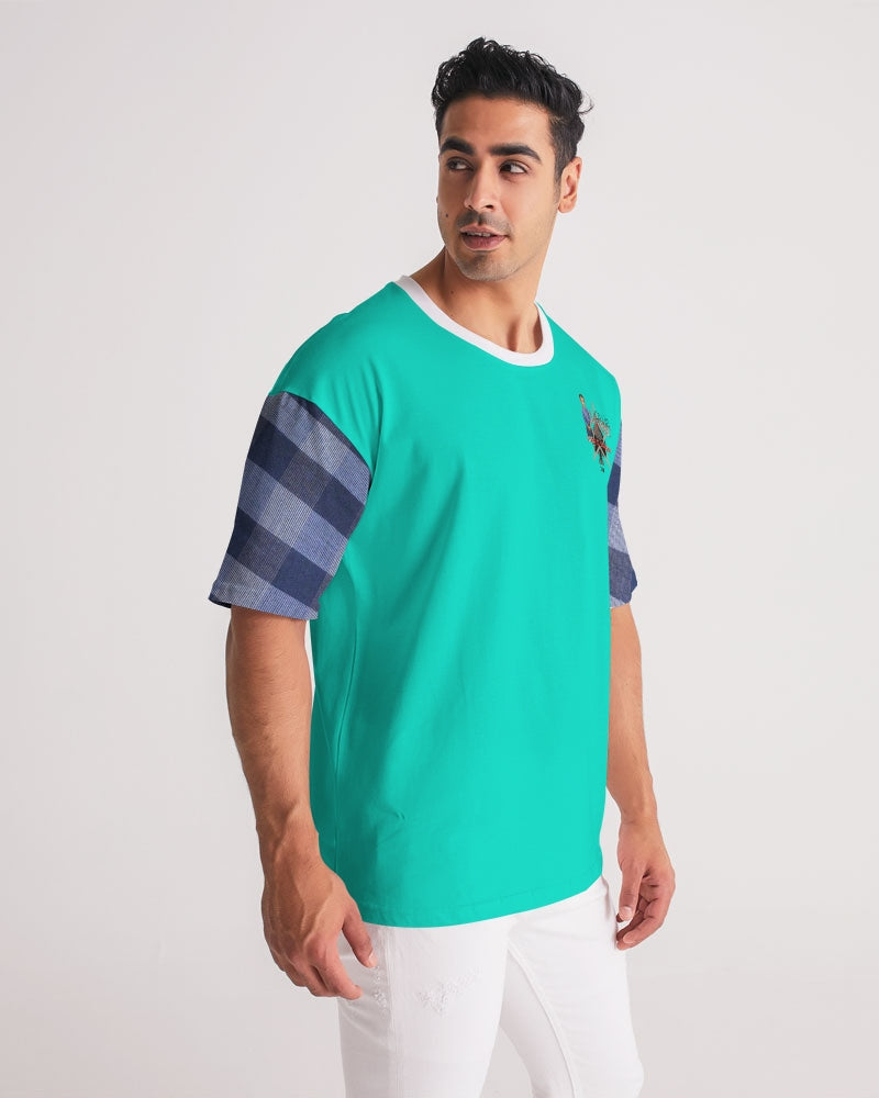 Blue stripes dark mint mint mix by Marvin Jeans and Trinity D Marvin Men's Premium Heavyweight Tee