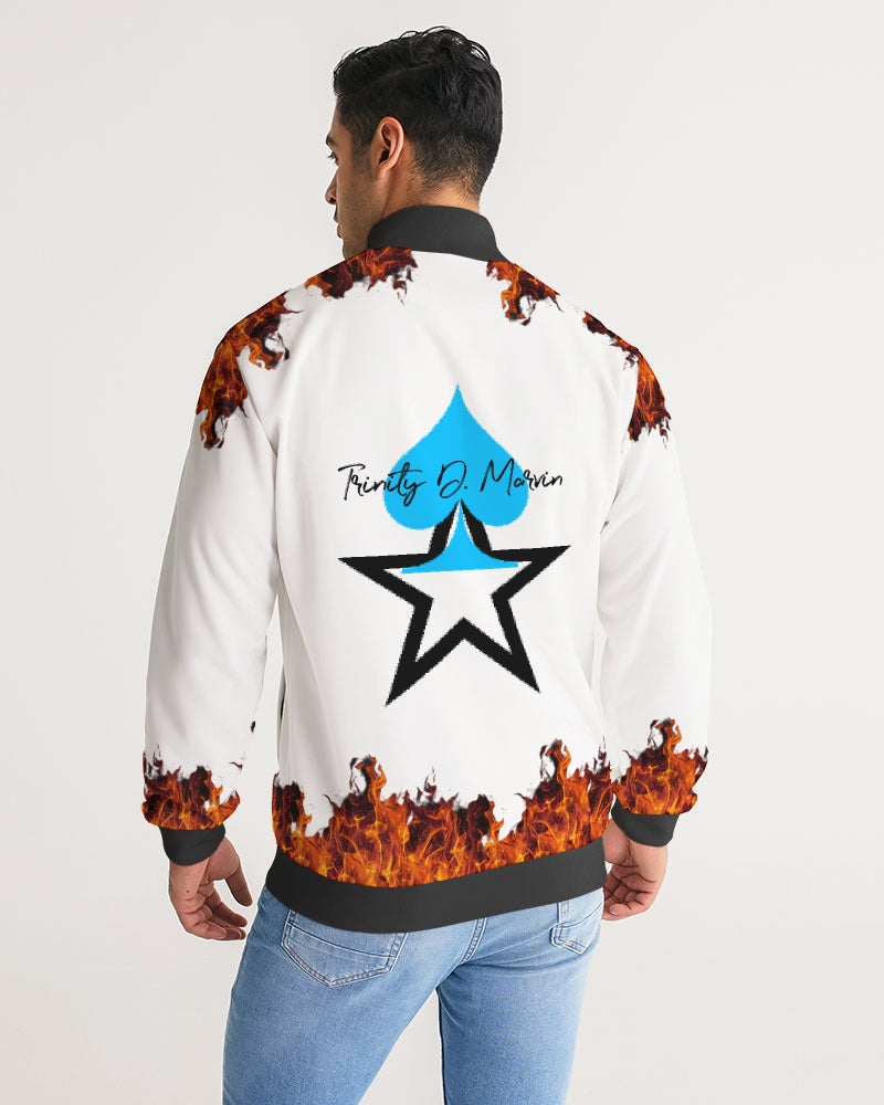 Fire all white by Marvin Jeans and Trinity D Marvin Men's Stripe-Sleeve Track Jacket