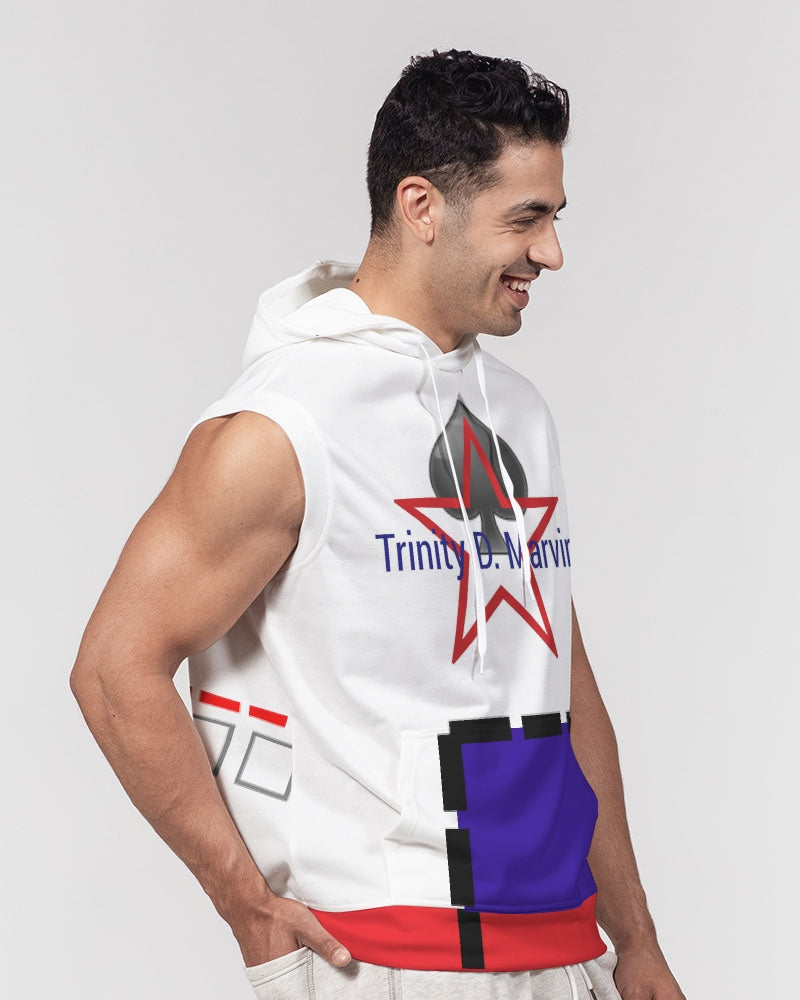 All White New-Legacy by Marvin Jeans and Trinity D. Marvin Men's Premium Heavyweight Sleeveless Hoodie