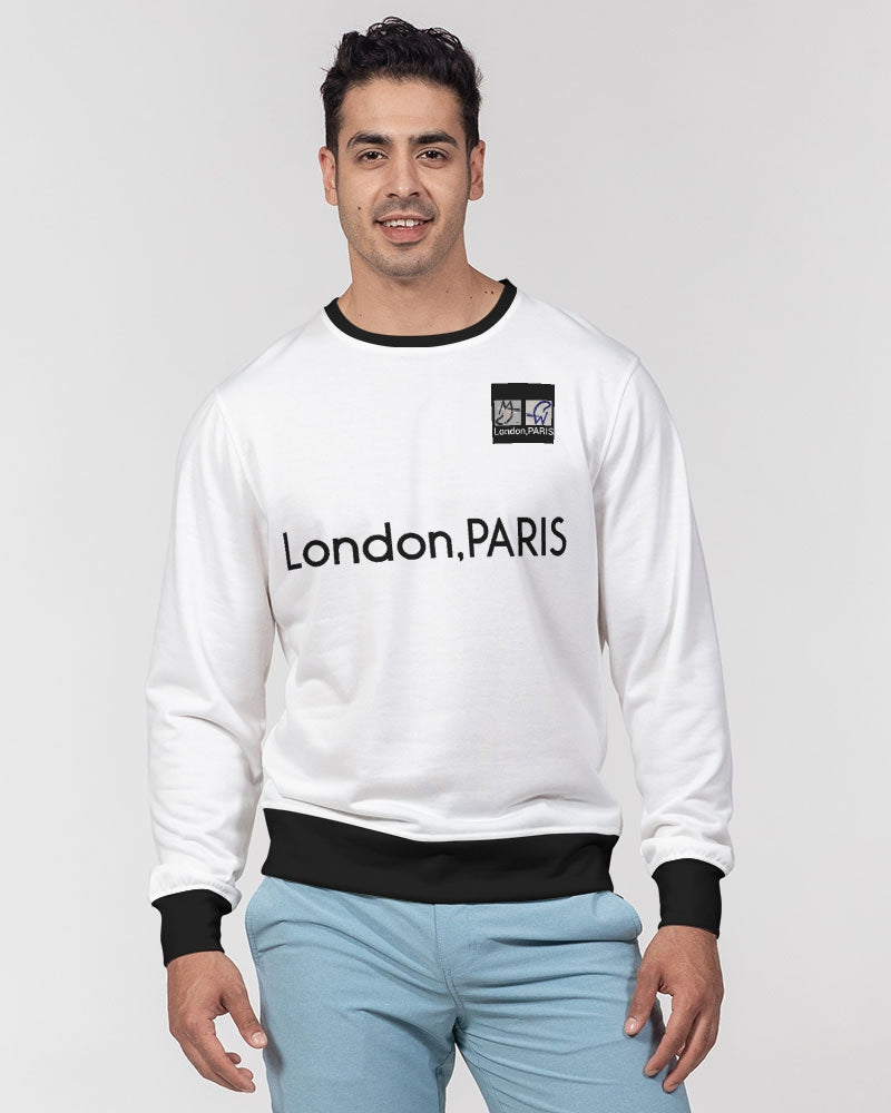 London,PARIS by Marvin Jeans Men's Classic French Terry Crewneck Pullover