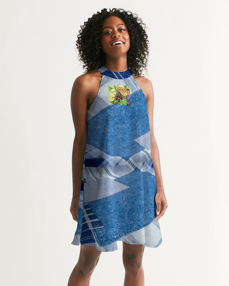 Denim Lemon Lime by Marvin Jeans and Trinity D Marvin Women's Halter Dress