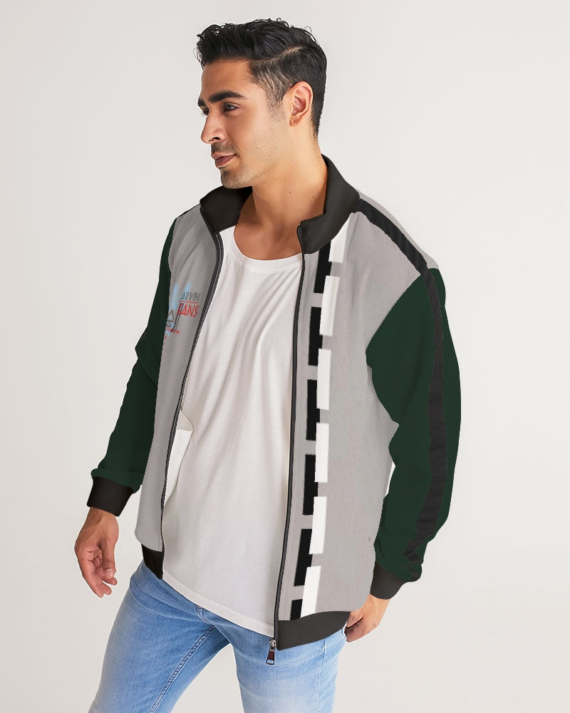 Above greatness light grey Men's Stripe-Sleeve Track Jacket