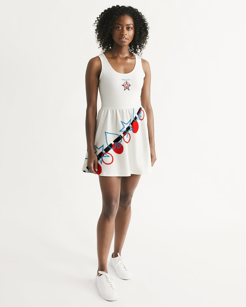 All White Legacy Women's Scoop Neck Skater Dress