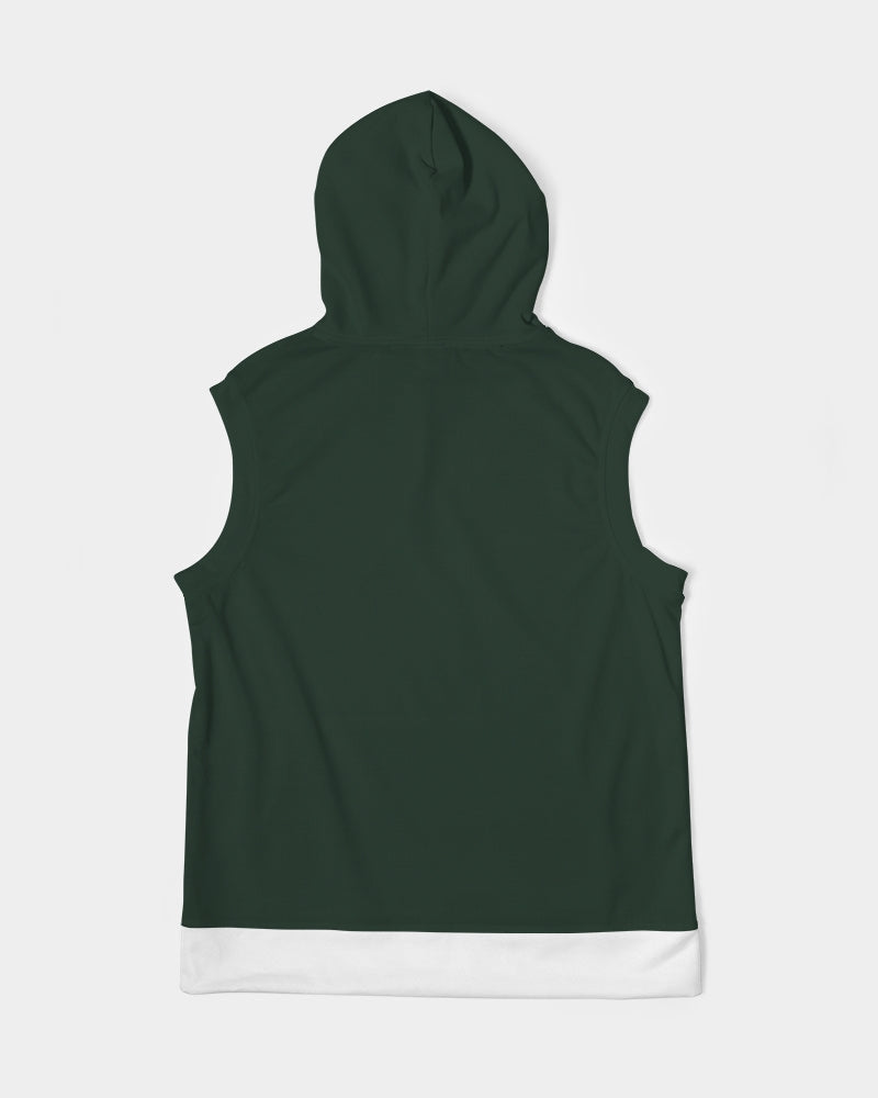 Dark green Men's Premium Heavyweight Sleeveless Hoodie
