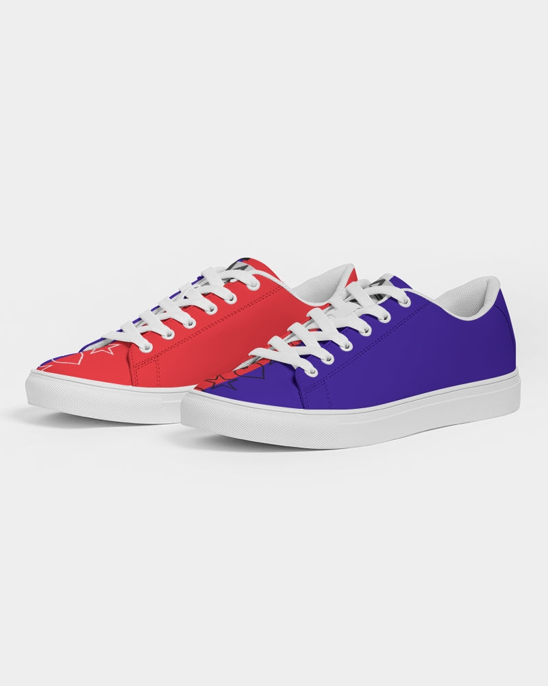 Red half blue BY MARVIN JEANS Men's Faux-Leather Sneaker