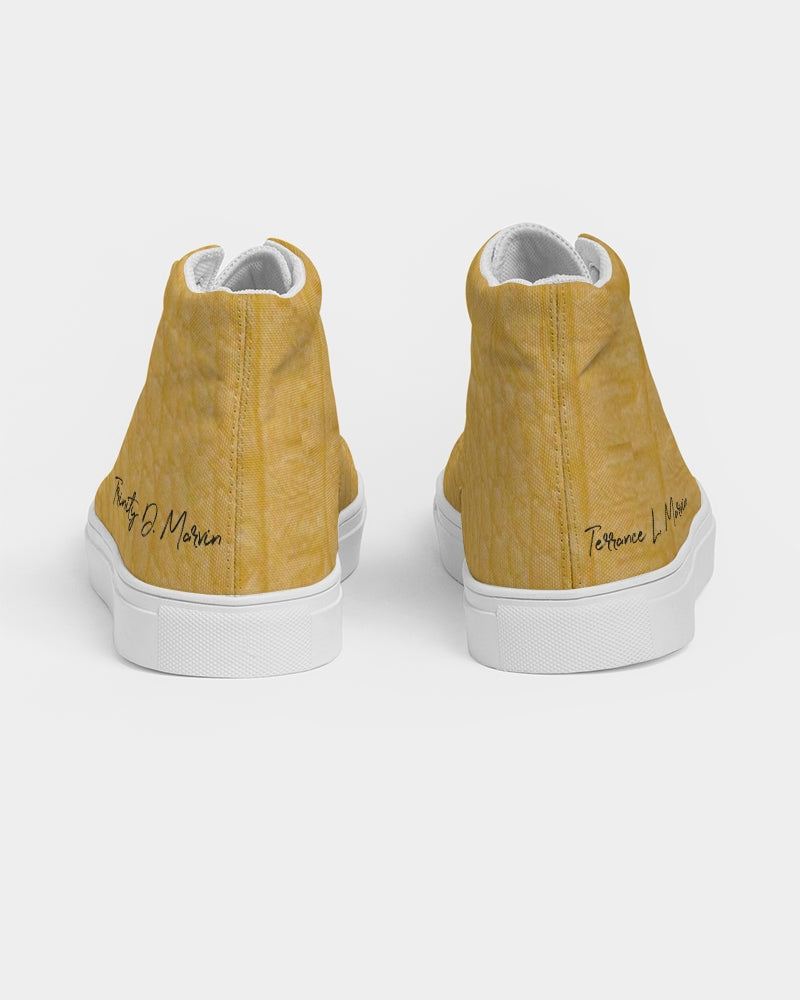 Gator yellow by Trinity D Marvin Men's Hightop Canvas Shoe