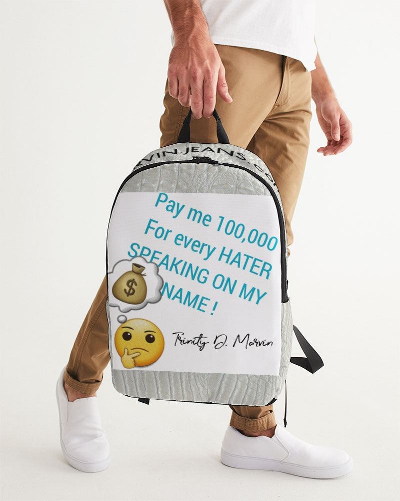 Gator white 100,000 by Trinity D Marvin Large Backpack