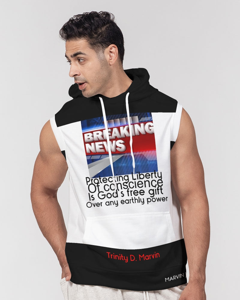 Gospel message BY MARVIN JEANS Men's Premium Heavyweight Sleeveless Hoodie