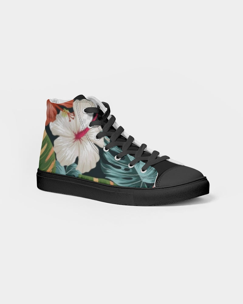 Garden splash by Trinity D. Marvin and Marvin Jeans Men's Hightop Canvas Shoe - Black