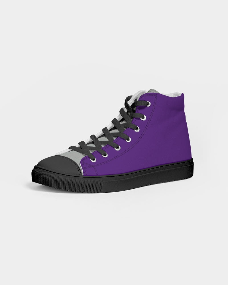 Purple light grey Men's Hightop Canvas Shoe - Black