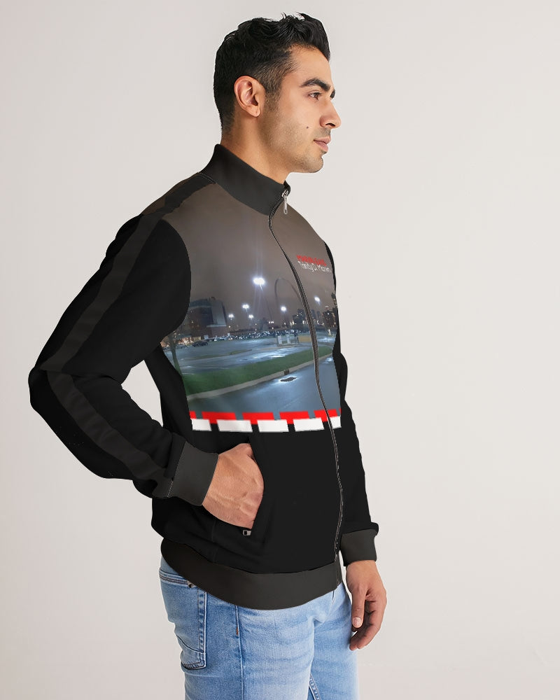 I'm so ST.LOUIS Men's Stripe-Sleeve Track Jacket