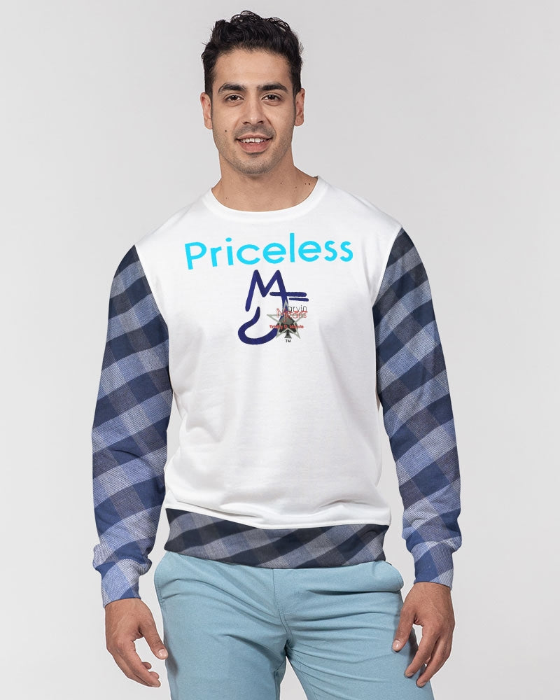 Blue stripes by Marvin Jeans and Trinity D Marvin Men's Classic French Terry Crewneck Pullover